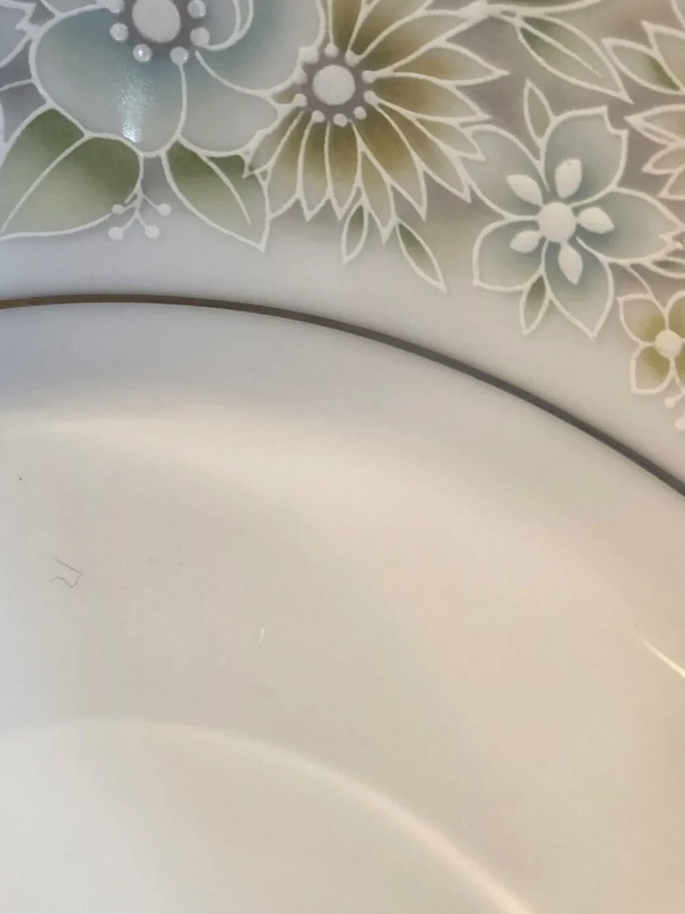Noritake China Paula 2158 Blue Green Floral Pattern Trim Oval Serving Bowl Dish